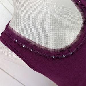 Ann Taylor Fuchsia Pink Tank with Rhinestones